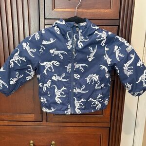 OSHKOSH long sleeve hooded zipper navy Dinosaur Print Jacket Sz 18M